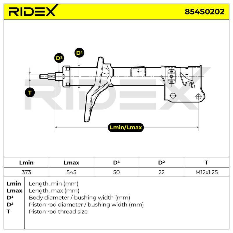 RIDEX Stoßdämpfer HYUNDAI,KIA 854S0202 546512E201,546512E500,546601F000 Federbein,Stossdämpfer 546612E500 von RIDEX