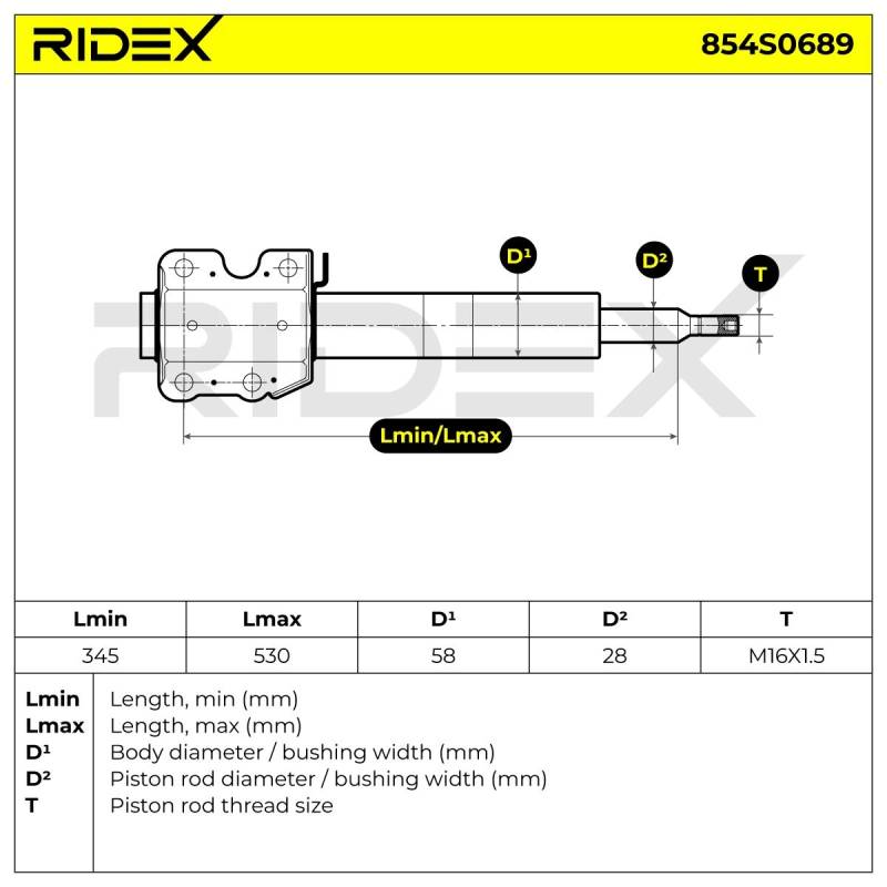 RIDEX Stoßdämpfer VW,MERCEDES-BENZ,AUDI 854S0689 9043202630,A9043200830,9043202330 Federbein,Stossdämpfer 9043201830,A9043201330,A9043201430 von RIDEX