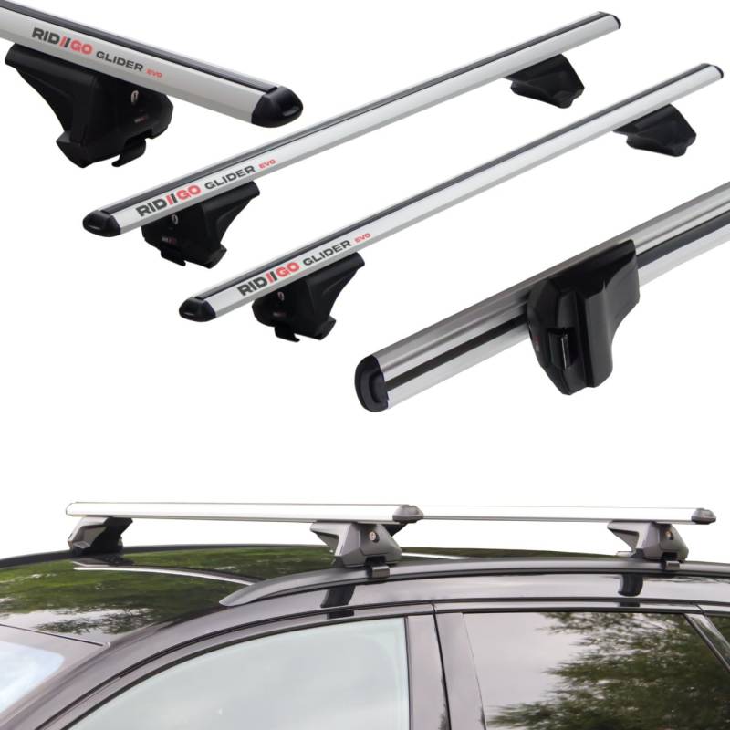 Dachträger für Ford Focus 3 III MK3 (Turnier) Kombi 2011-2018 mit geschlossener (integrierter) Dachreling Silber von RIDIGO