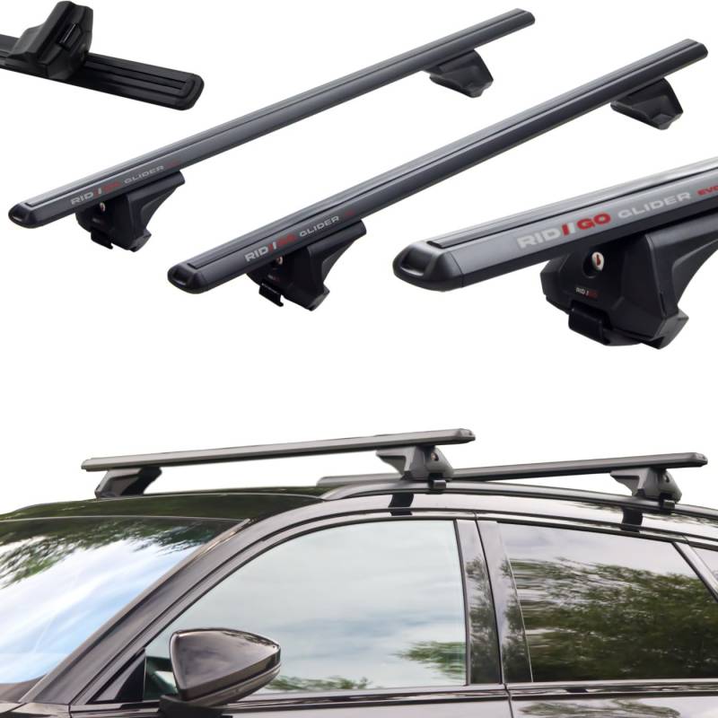 Dachträger für Ford Kuga 3 III MK3 ab 2020 mit geschlossener (integrierter) Dachreling Black von RIDIGO