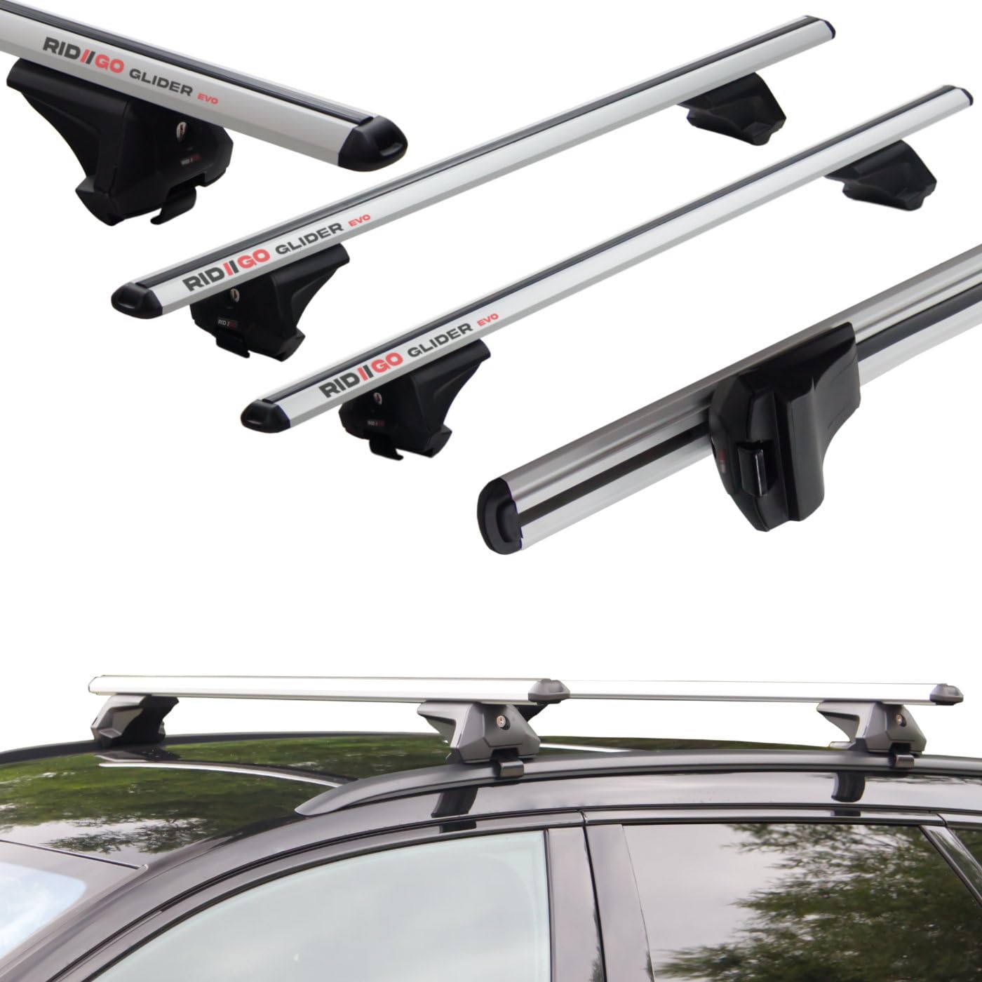 Dachträger für Hyundai Grand Santa Fe 3 III 2013-2018 mit geschlossener (integrierter) Dachreling Silber von RIDIGO