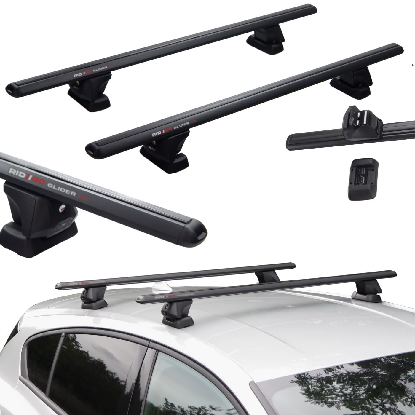 Dachträger für VW Caddy 3 III 2K 3/5-Tür 2004-2015 Fixpunkte (ohne Reling) Black von RIDIGO