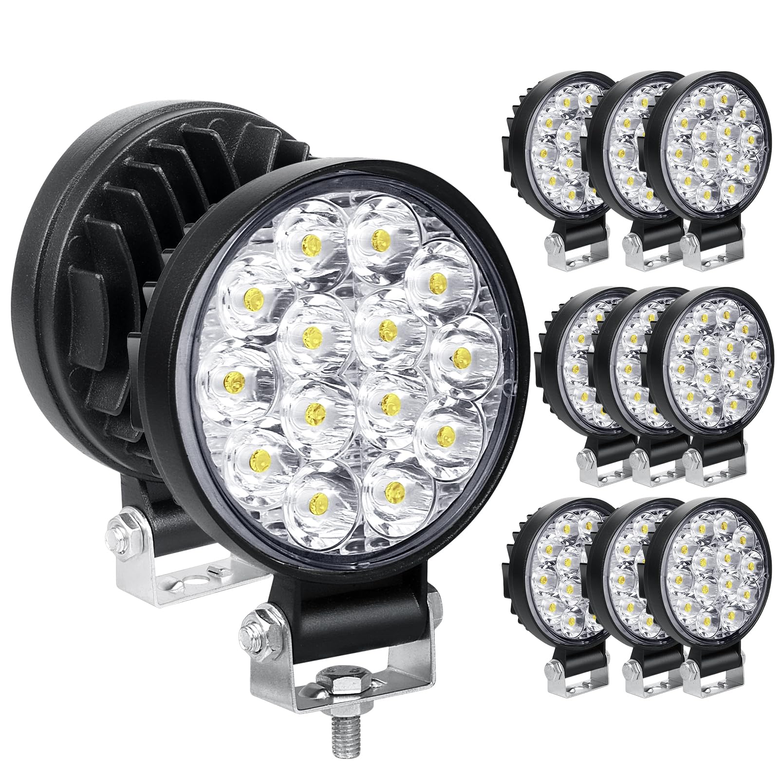 RIGIDON 10 Pcs Auto rund scheinwerfer, 3.2 Zoll mini 42W Spot Strahler offroad beleuchtung für SUV ATV Traktor LKW 4x4, 6000K Weiß led nebelscheinwerfer, led arbeitsscheinwerfer, led arbeitslicht RIGIDON 10 Pcs Auto rund scheinwerfer, 3.2 Zoll mini 42W Spot Strahler offroad beleuchtung für SUV ATV Traktor LKW 4x4, 6000K Weiß led nebelscheinwerfer, led arbeitsscheinwerfer, led arbeitslicht von RIGIDON