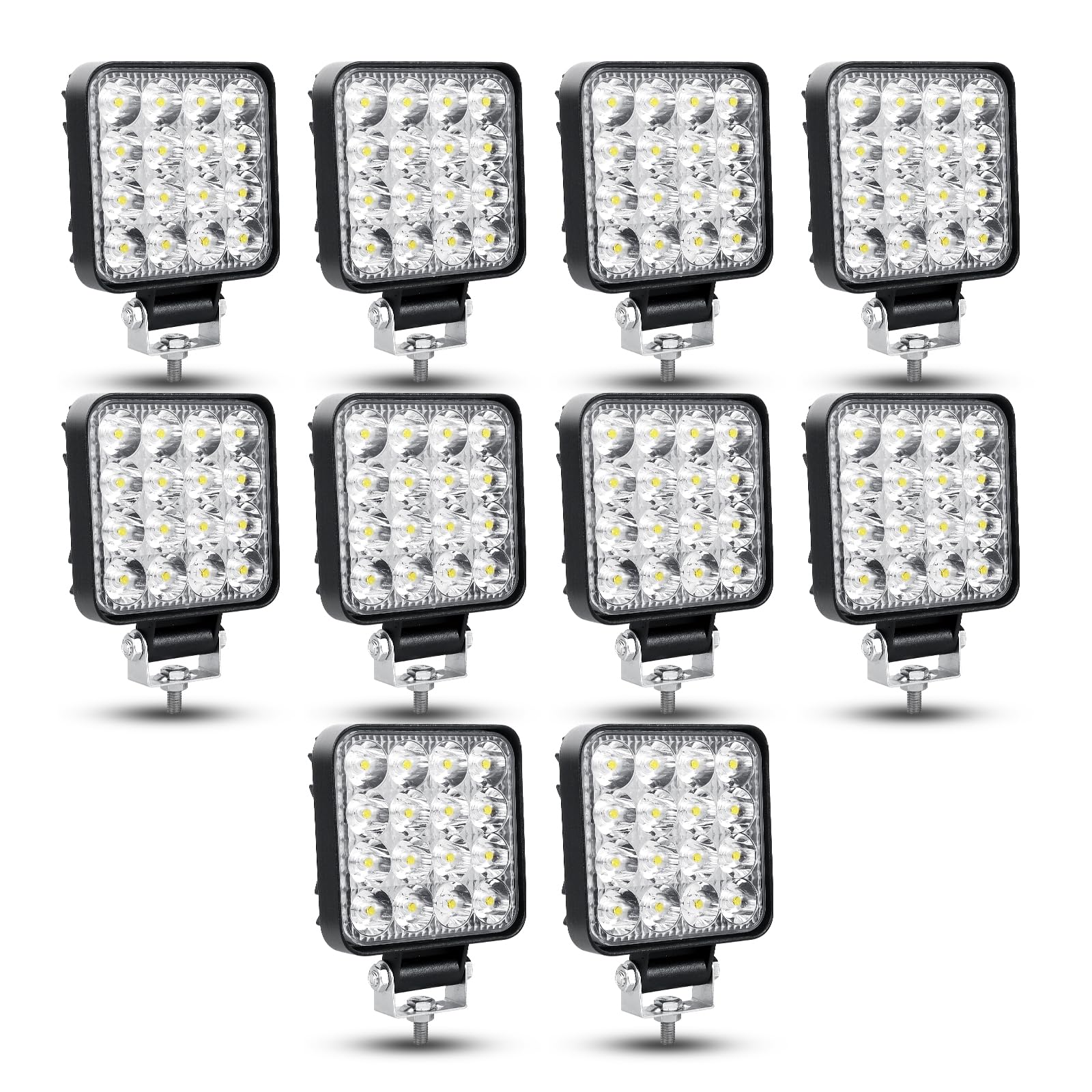 RIGIDON 10 Pcs LED Arbeitsscheinwerfer, 3.3 Zoll 48W Mini LED Scheinwerfer 12V 24V Rückfahrscheinwerfer Auto Offroad Beleuchtung für SUV ATV Traktor LKW 4x4, 6000K Weiß Nebelscheinwerfer RIGIDON 10 Pcs LED Arbeitsscheinwerfer, 3.3 Zoll 48W Mini LED Scheinwerfer 12V 24V Rückfahrscheinwerfer Auto Offroad Beleuchtung für SUV ATV Traktor LKW 4x4, 6000K Weiß Nebelscheinwerfer von RIGIDON