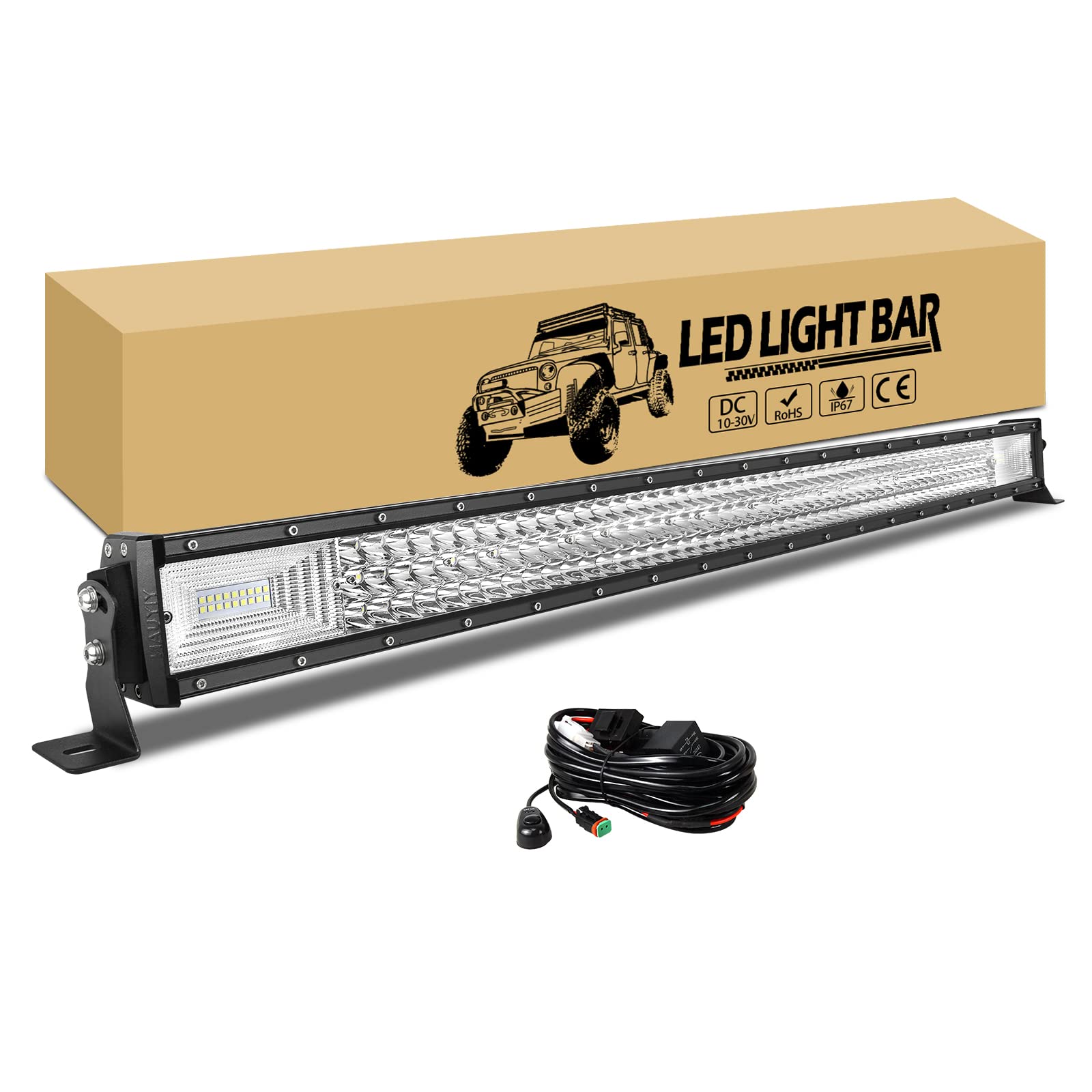 RIGIDON 105cm 540W LED Arbeitsscheinwerfer Bar mit 12v kabelbaum kit, 2 DT Stecker, Wasserdicht led lichtleiste kfz, Offroad Beleuchtung für Auto SUV ATV UTV LKW 4x4 Nebelscheinwerfer RIGIDON 105cm 540W LED Arbeitsscheinwerfer Bar mit 12v kabelbaum kit, 2 DT Stecker, Wasserdicht led lichtleiste kfz, Offroad Beleuchtung für Auto SUV ATV UTV LKW 4x4 Nebelscheinwerfer von RIGIDON