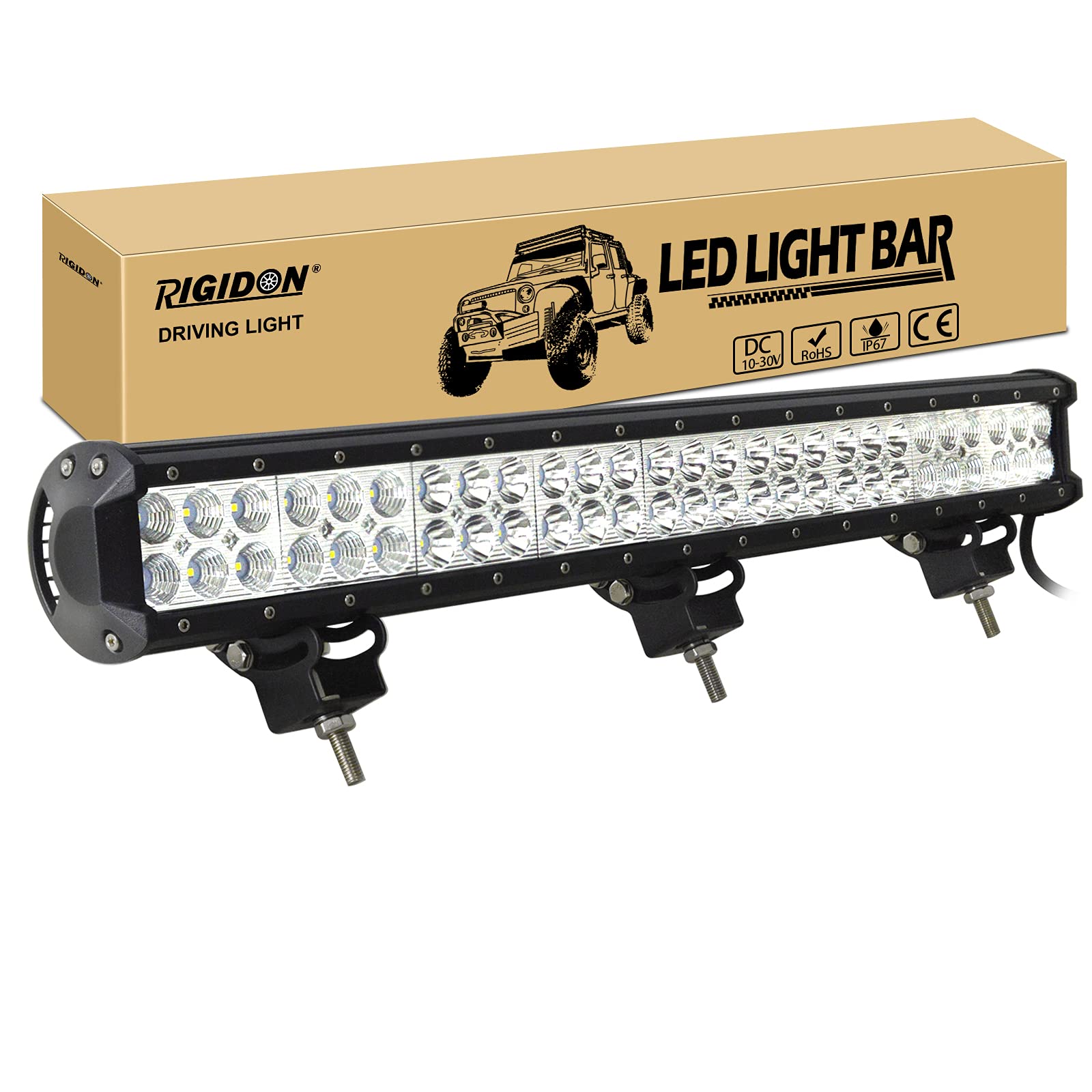 RIGIDON 12v 24v led lichtleiste kfz, 25 Zoll 63cm 162W Spot Flut-Combo-Strahl offroad beleuchtung für SUV ATV, UTV, LKW, 4x4, Fahrzeuge, Wasserdicht 6000K Weiß led nebelscheinwerfer, arbeitslicht RIGIDON 12v 24v led lichtleiste kfz, 25 Zoll 63cm 162W Spot Flut-Combo-Strahl offroad beleuchtung für SUV ATV, UTV, LKW, 4x4, Fahrzeuge, Wasserdicht 6000K Weiß led nebelscheinwerfer, arbeitslicht von RIGIDON