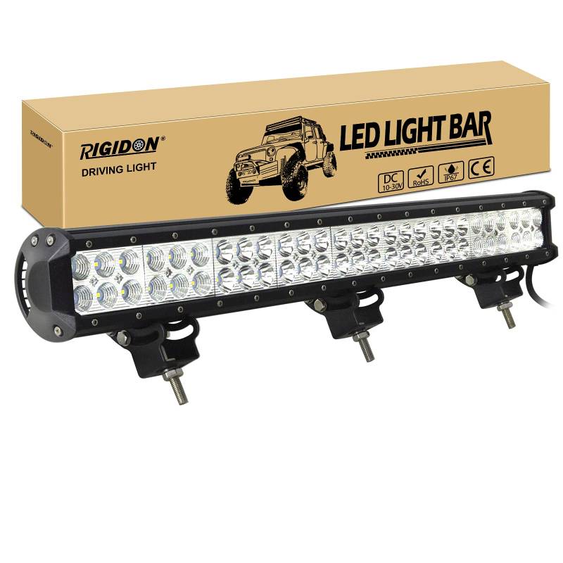 RIGIDON 12v 24v led lichtleiste kfz, 25 Zoll 63cm 162W Spot Flut-Combo-Strahl Offroad Beleuchtung für SUV ATV, UTV, LKW, 4x4, Fahrzeuge, Wasserdicht 6000K Weiß led nebelscheinwerfer, arbeitslicht von RIGIDON