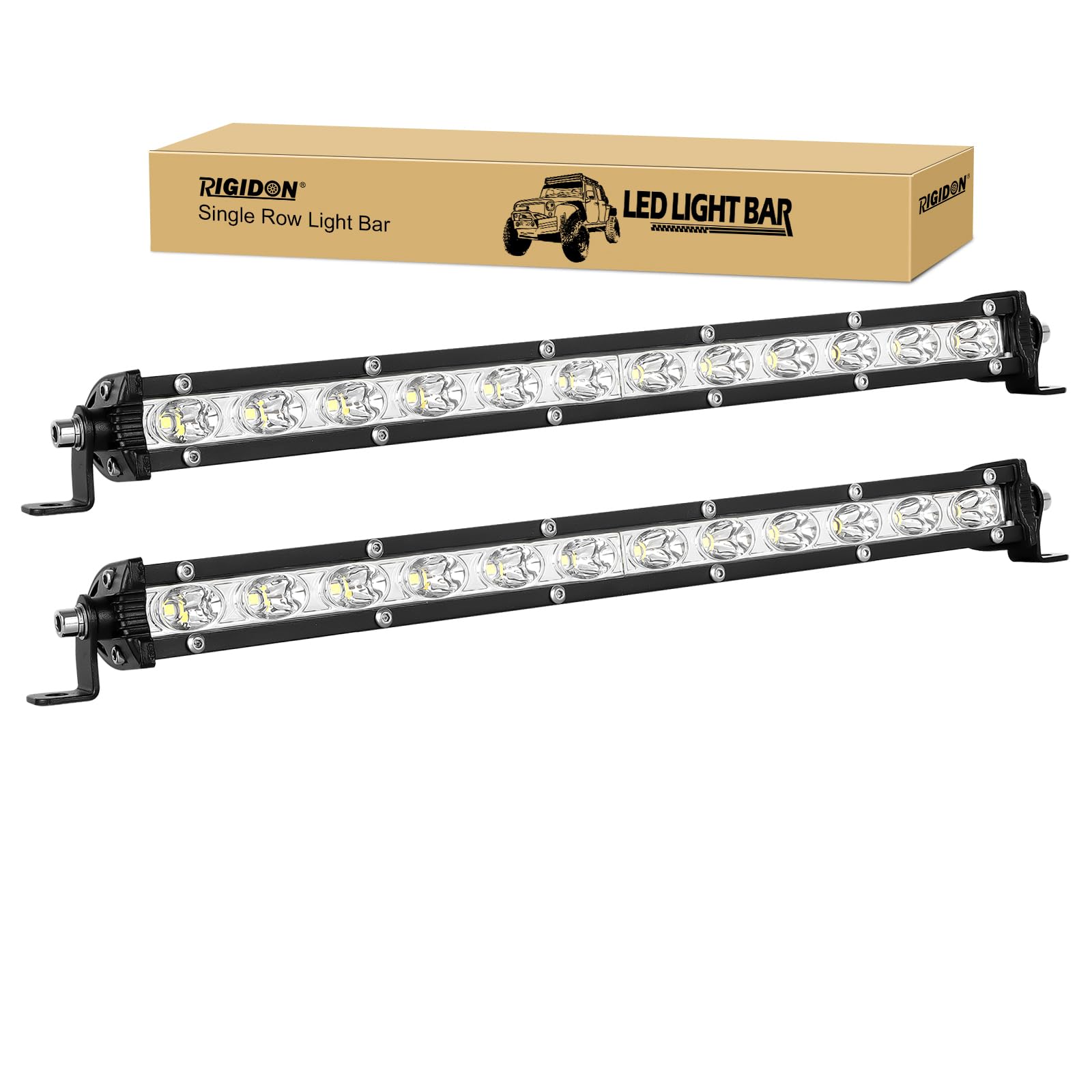 RIGIDON 2 Pcs 13 Zoll 33cm 60W Led lichtleiste kfz, 12V 24V Slim led Strahler Spot Offroad Beleuchtung für Auto SUV ATV, UTV, Traktor, LKW, Fahrzeuge, 6000K Weiß led nebelscheinwerfer spotlights RIGIDON 2 Pcs 13 Zoll 33cm 60W Led lichtleiste kfz, 12V 24V Slim led Strahler Spot Offroad Beleuchtung für Auto SUV ATV, UTV, Traktor, LKW, Fahrzeuge, 6000K Weiß led nebelscheinwerfer spotlights von RIGIDON