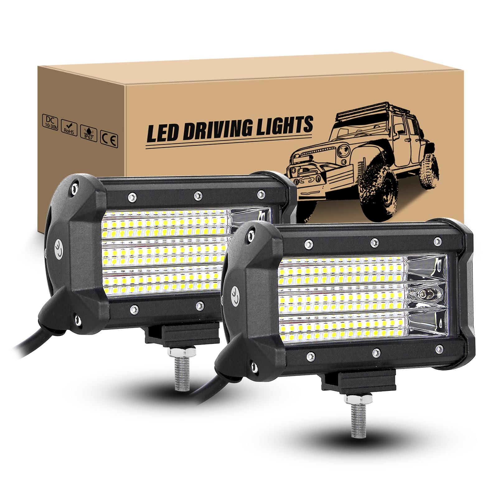 RIGIDON 2 Pcs 5" 13cm 135W LED Arbeitsscheinwerfer 12V 24V LED Scheinwerfer 6000K Zusatzscheinwerfer Flutlicht für 4x4 Offroad Auto SUV ATV UTV Traktor Boot Fahrzeuge Led Rückfahrscheinwerfer RIGIDON 2 Pcs 5" 13cm 135W LED Arbeitsscheinwerfer 12V 24V LED Scheinwerfer 6000K Zusatzscheinwerfer Flutlicht für 4x4 Offroad Auto SUV ATV UTV Traktor Boot Fahrzeuge Led Rückfahrscheinwerfer von RIGIDON