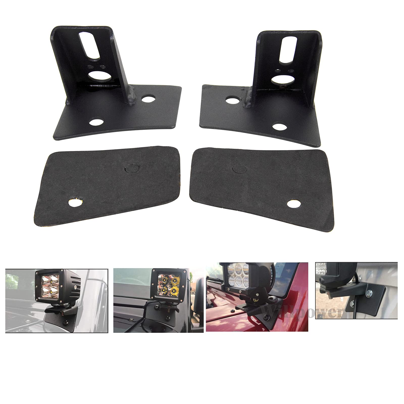 RIGIDON 2 Pcs Auto Led Scheinwerfer Halterung, Aluminium Metall Scheinwerferhalter A-Säulenhalterung kompatibel mit Wrangler JK 2007–2017 RIGIDON 2 Pcs Auto Led Scheinwerfer Halterung, Aluminium Metall Scheinwerferhalter A-Säulenhalterung kompatibel mit Wrangler JK 2007–2017 von RIGIDON