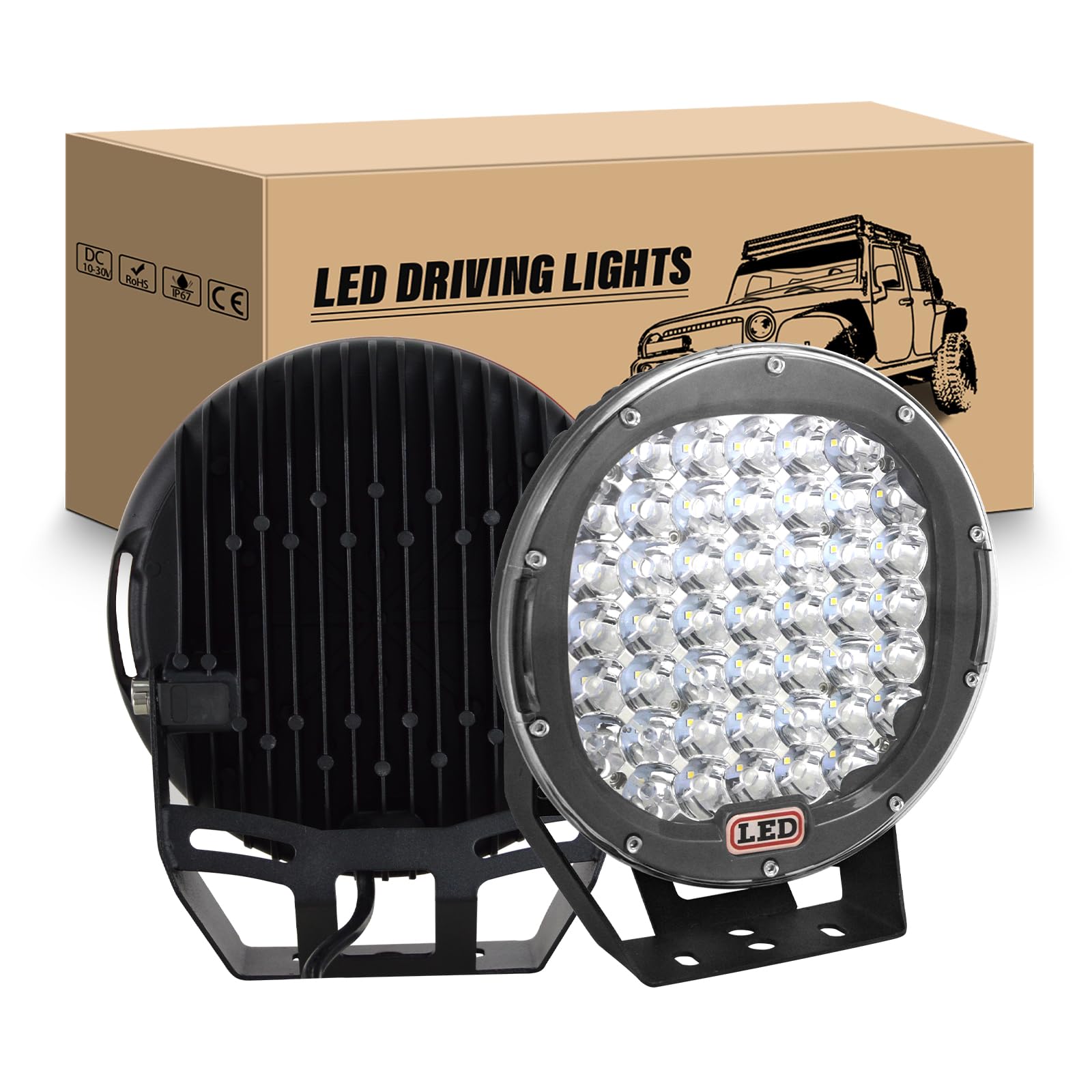 RIGIDON 2 Pcs Auto Rund Scheinwerfer 9 Zoll 23CM 225W Schwarz Spot Led Zusatzscheinwerfer 12V Offroad Beleuchtung Wasserdicht für SUV ATV Traktor LKW 4x4 6000K Weiß nebelscheinwerfer, arbeitslicht RIGIDON 2 Pcs Auto Rund Scheinwerfer 9 Zoll 23CM 225W Schwarz Spot Led Zusatzscheinwerfer 12V Offroad Beleuchtung Wasserdicht für SUV ATV Traktor LKW 4x4 6000K Weiß nebelscheinwerfer, arbeitslicht von RIGIDON