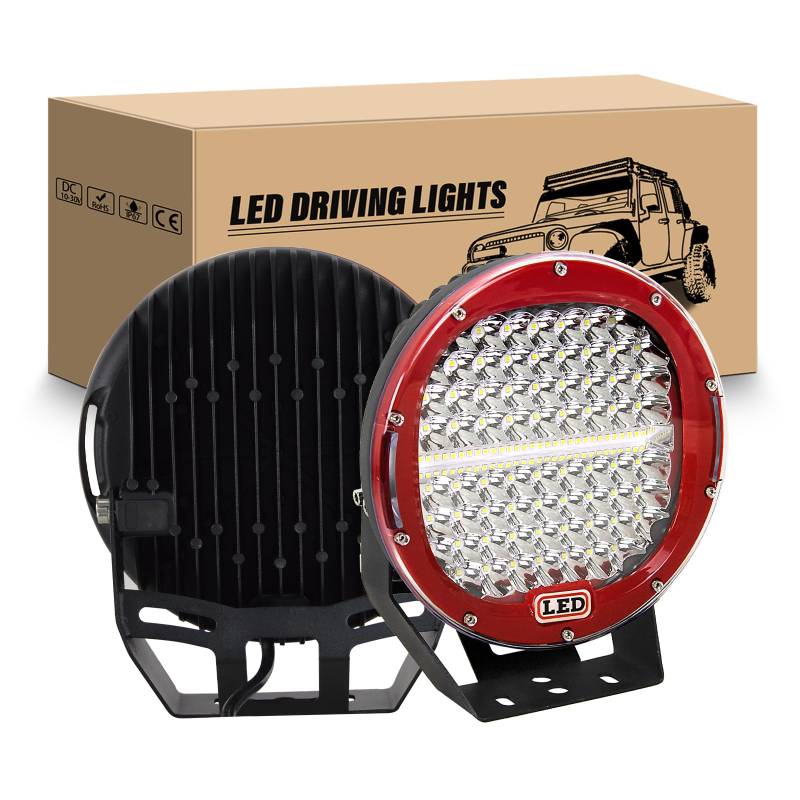 RIGIDON 2 Pcs Auto Rund Scheinwerfer 9 Zoll 23CM 294W Schwarz Led Flutlicht Zusatzscheinwerfer 12V Offroad Beleuchtung Wasserdicht für SUV ATV Traktor LKW 4x4 nebelscheinwerfer, arbeitslicht von RIGIDON