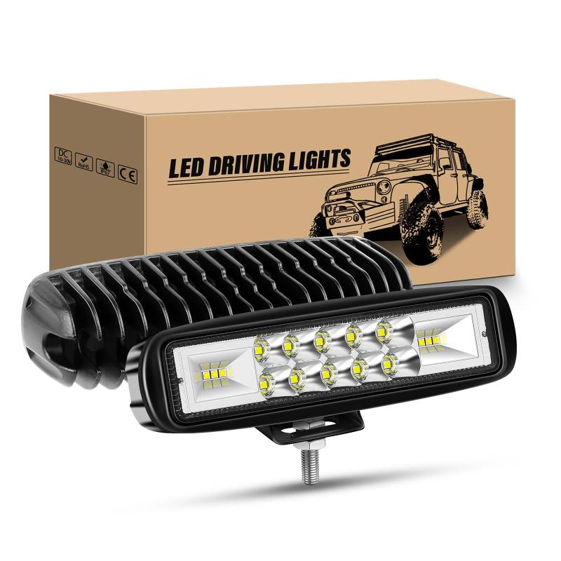 RIGIDON 2 Pcs Arbeitsscheinwerfer, 6 Zoll 24W LED Scheinwerfer 12V 24V Rückfahrscheinwerfer Auto Offroad Beleuchtung für SUV ATV Traktor LKW KFZ 4x4 Trecker Bagger, 6000K Arbeitsleucht von RIGIDON