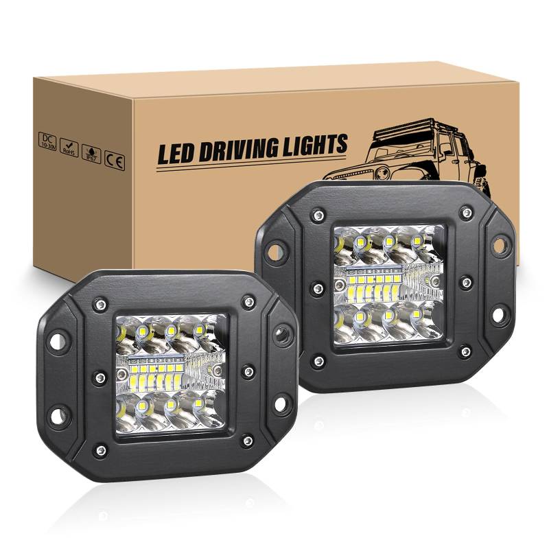 RIGIDON 2 Pcs Led scheinwerfer arbeitsscheinwerfer, 5 Zoll 42W Spot Strahler 12V 24V, offroad beleuchtung für Auto SUV ATV Traktor LKW 4x4, 6000K led nebelscheinwerfer, arbeitslicht von RIGIDON