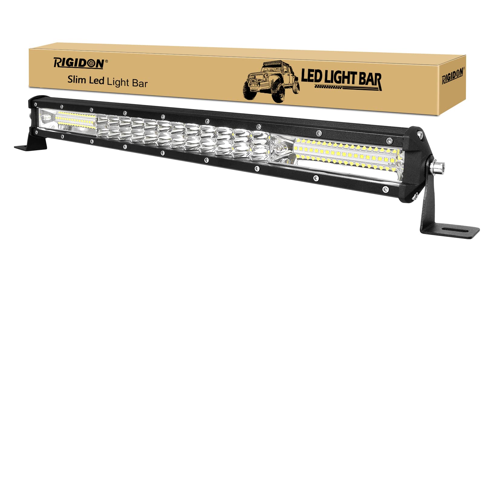 RIGIDON 20 Zoll 50 cm 180W außen alu led lichtleiste, 12V 24V Wasserdicht warmweiß Offroad Beleuchtung für Auto Offroad ATV LKW Traktor Fahrzeuge 4x4, Led nebelscheinwerfer 6000K, Flood Spot Combo RIGIDON 20 Zoll 50 cm 180W außen alu led lichtleiste, 12V 24V Wasserdicht warmweiß Offroad Beleuchtung für Auto Offroad ATV LKW Traktor Fahrzeuge 4x4, Led nebelscheinwerfer 6000K, Flood Spot Combo von RIGIDON