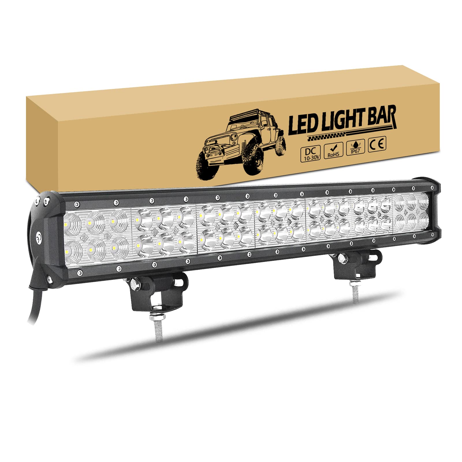 RIGIDON 20 Zoll 51cm 126W Led Lichtbalken Arbeitsscheinwerfer Bar Scheinwerfer 12V 24V, Flutlicht Reflektor Combo, Offroad Beleuchtung für Auto Traktor SUV UTV ATV 4x4 Fahrzeuge Arbeitslicht RIGIDON 20 Zoll 51cm 126W Led Lichtbalken Arbeitsscheinwerfer Bar Scheinwerfer 12V 24V, Flutlicht Reflektor Combo, Offroad Beleuchtung für Auto Traktor SUV UTV ATV 4x4 Fahrzeuge Arbeitslicht von RIGIDON