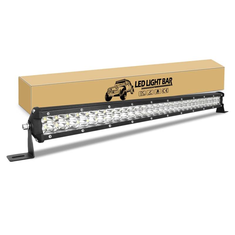 RIGIDON 24 Zoll 60cm 180W LED Lichtleiste KFZ 12V 24V Led Offroad Beleuchtung IP67 Wasserdicht Led Arbeitsscheinwerfer Bar für Auto Traktor SUV UTV ATV LKW Fahrzeuge 6000K Weiß Nebelscheinwerfer von RIGIDON