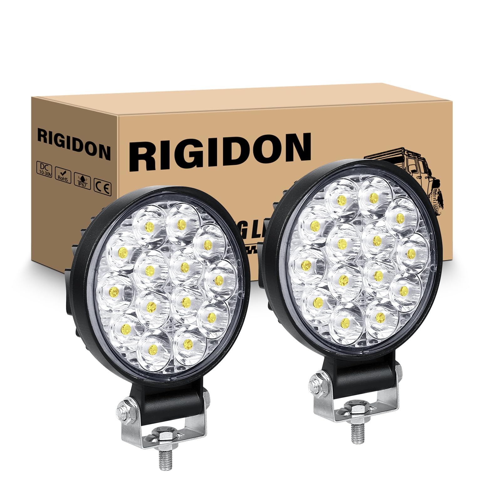 RIGIDON 2PCS 3.2 Zoll mini 42W Arbeitsscheinwerfer, 12V 24V Rund Scheinwerfer Arbeitslicht, Offroad Beleuchtung Arbeitslicht Rückfahrscheinwerfer für Auto SUV ATV Traktor LKW 4x4 Nebelscheinwerfer RIGIDON 2PCS 3.2 Zoll mini 42W Arbeitsscheinwerfer, 12V 24V Rund Scheinwerfer Arbeitslicht, Offroad Beleuchtung Arbeitslicht Rückfahrscheinwerfer für Auto SUV ATV Traktor LKW 4x4 Nebelscheinwerfer von RIGIDON