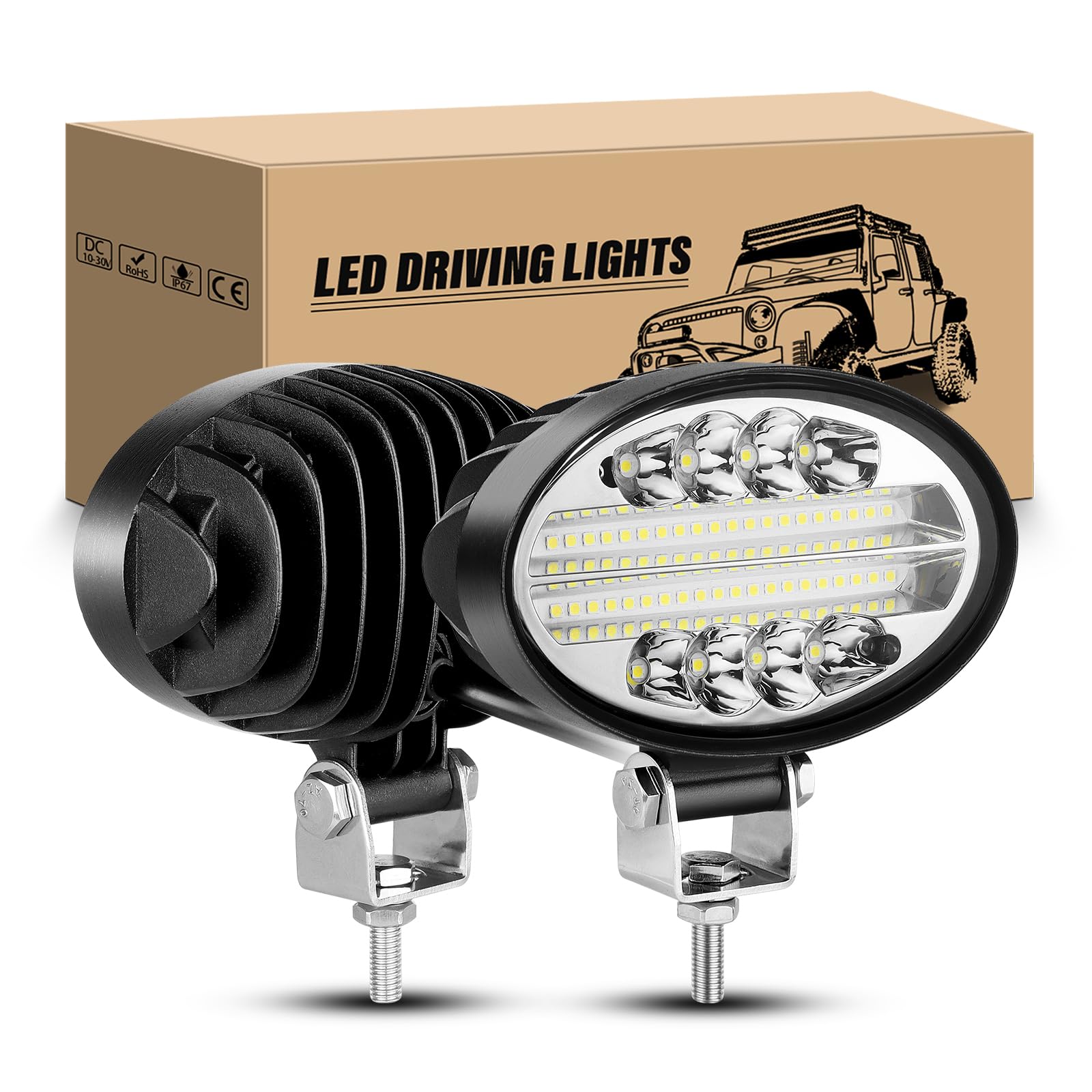 RIGIDON 2Pcs 5.5 Zoll 14CM 20W Oval Led Arbeitsscheinwerfer Bar, Led Scheinwerfer Offroad Beleuchtung 12V 24V Wasserdicht Led Arbeits Licht Bar für 4x4 Auto Traktor KFZ Zusatzscheinwerfer RIGIDON 2Pcs 5.5 Zoll 14CM 20W Oval Led Arbeitsscheinwerfer Bar, Led Scheinwerfer Offroad Beleuchtung 12V 24V Wasserdicht Led Arbeits Licht Bar für 4x4 Auto Traktor KFZ Zusatzscheinwerfer von RIGIDON