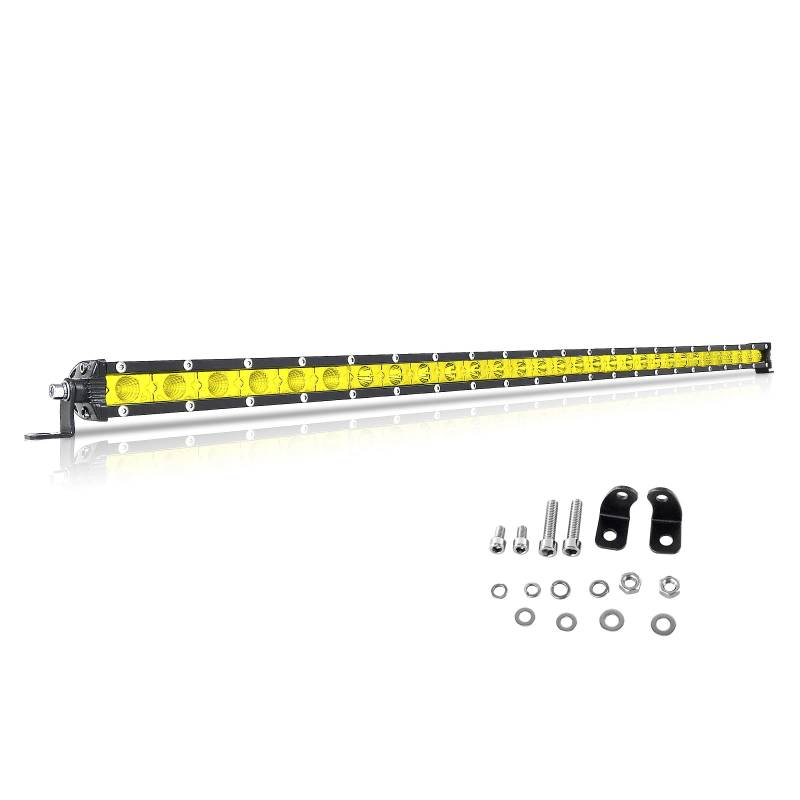 RIGIDON 81CM 150W Lichtleiste KFZ 12V 24V Scheinwerfer Offroad Beleuchtung Strahler Flutlicht Arbeitsscheinwerfer Bar für Auto SUV UTV ATV LKW Traktor Fahrzeuge, 3000K Gelb von RIGIDON