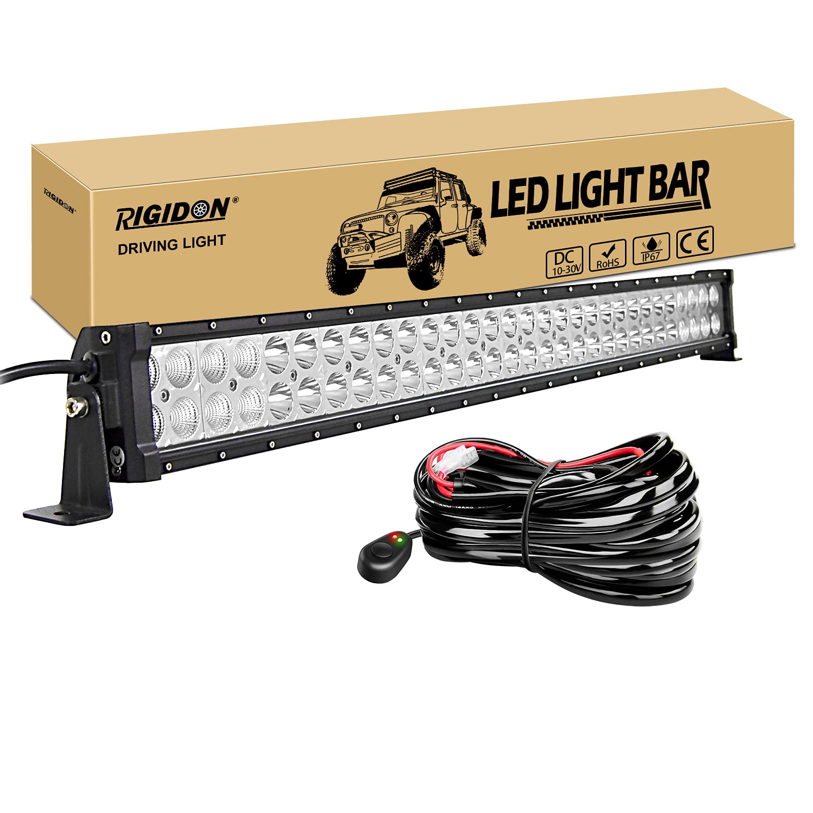 RIGIDON 32 Zoll 80cm 180W Led lichtleiste kfz mit 12v kabelbaum kit, Offroad beleuchtung Led bar für Auto SUV, LKW KFZ 4x4, Fahrzeuge, 6000K led nebelscheinwerfer, spot strahler flutstrahler combo RIGIDON 32 Zoll 80cm 180W Led lichtleiste kfz mit 12v kabelbaum kit, Offroad beleuchtung Led bar für Auto SUV, LKW KFZ 4x4, Fahrzeuge, 6000K led nebelscheinwerfer, spot strahler flutstrahler combo von RIGIDON