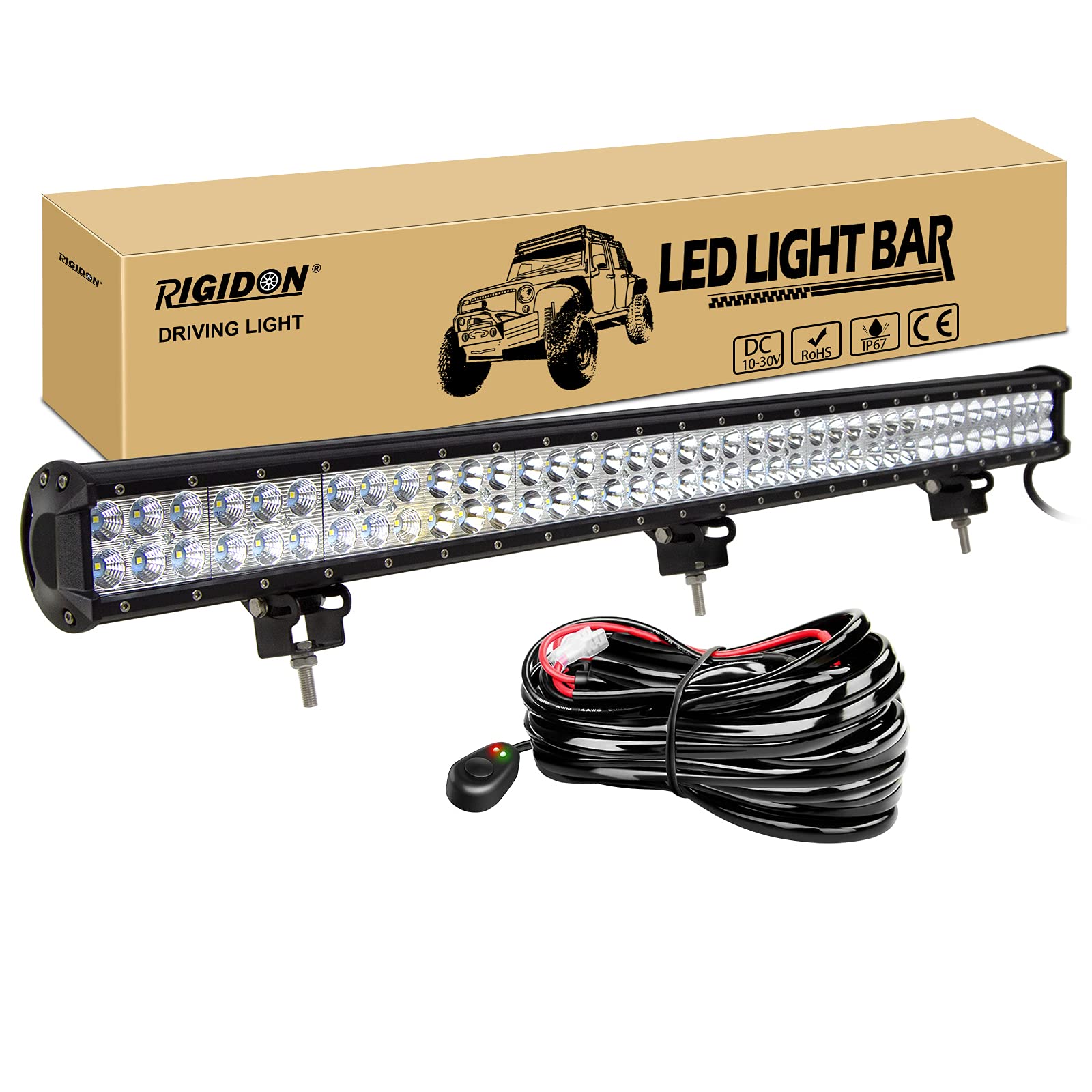 RIGIDON 36 zoll 91 cm 234W Led Lichtbalken mit kabelbaum 12V, Spot Flut-Combo-Strahl Arbeitsscheinwerfer bar für SUV Offroad ATV Traktor LKW 4x4 Auto, 6000K led nebelscheinwerfer, led scheinwerfer von RIGIDON