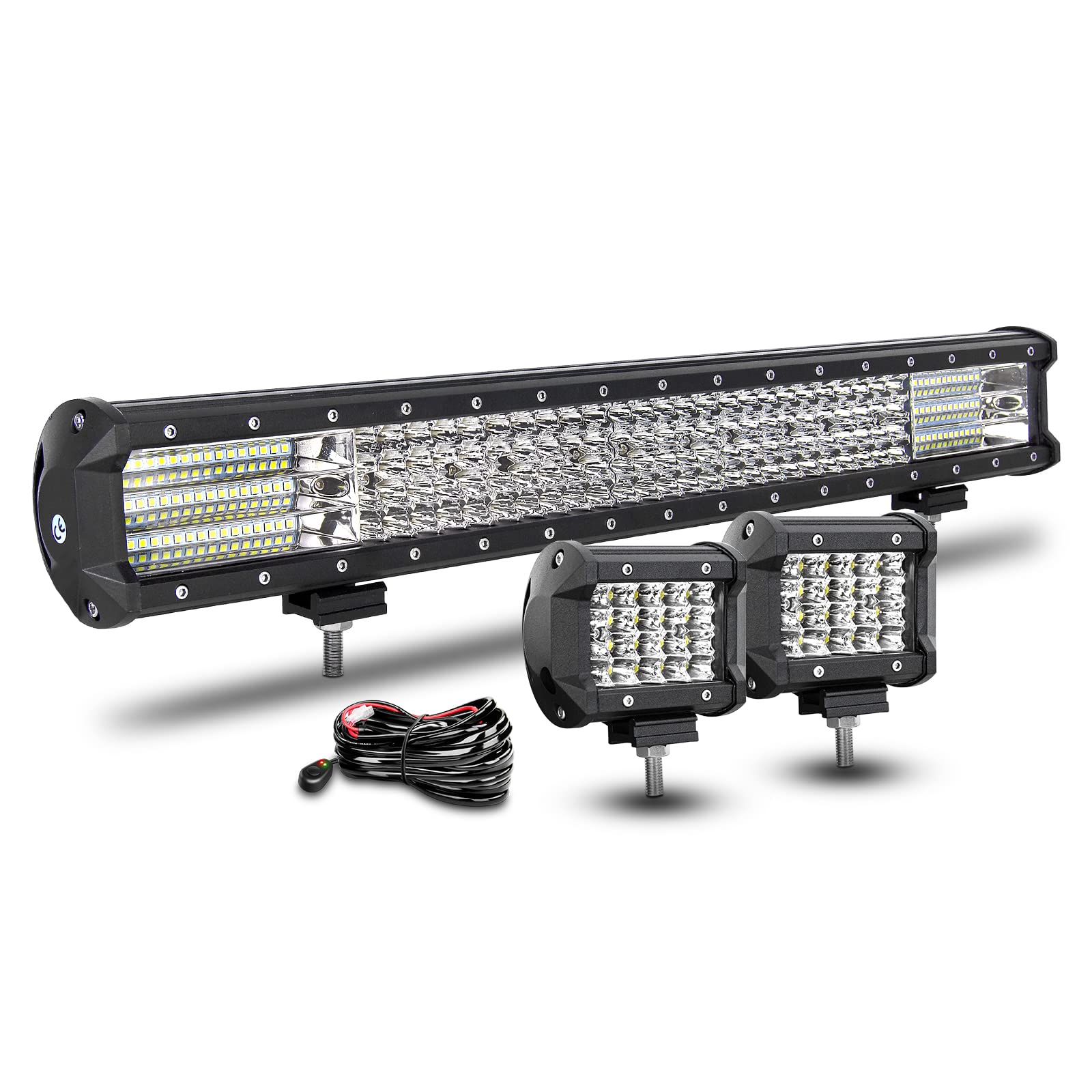 RIGIDON 59cm 570W Led Lichtbalken mit Kabelbaum, 2 x 60W Spot Offroad Beleuchtung, Wasserdicht Led Arbeitsscheinwerfer bar für 4x4 Auto SUV ATV KFZ LKW Traktor Fahrzeuge, 6000K led Scheinwerfer RIGIDON 59cm 570W Led Lichtbalken mit Kabelbaum, 2 x 60W Spot Offroad Beleuchtung, Wasserdicht Led Arbeitsscheinwerfer bar für 4x4 Auto SUV ATV KFZ LKW Traktor Fahrzeuge, 6000K led Scheinwerfer von RIGIDON