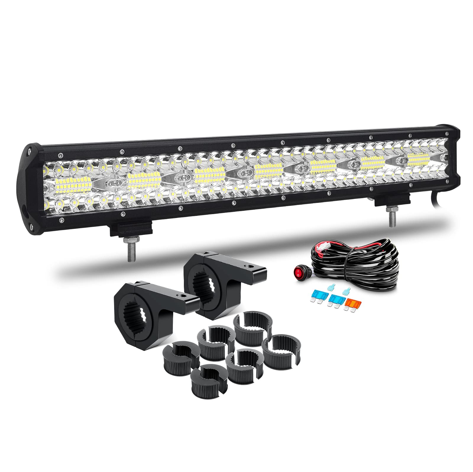 RIGIDON 8D 20 Zoll 51cm 420W LED Arbeitsscheinwerfer Bar mit Kabelbaum, 12V 24V Led Lichtleiste offroad beleuchtung, 2 x Arbeitsleuchten Halterung 25mm-50mm für 4x4 Auto Traktor SUV KFZ Fahrzeuge RIGIDON 8D 20 Zoll 51cm 420W LED Arbeitsscheinwerfer Bar mit Kabelbaum, 12V 24V Led Lichtleiste offroad beleuchtung, 2 x Arbeitsleuchten Halterung 25mm-50mm für 4x4 Auto Traktor SUV KFZ Fahrzeuge von RIGIDON