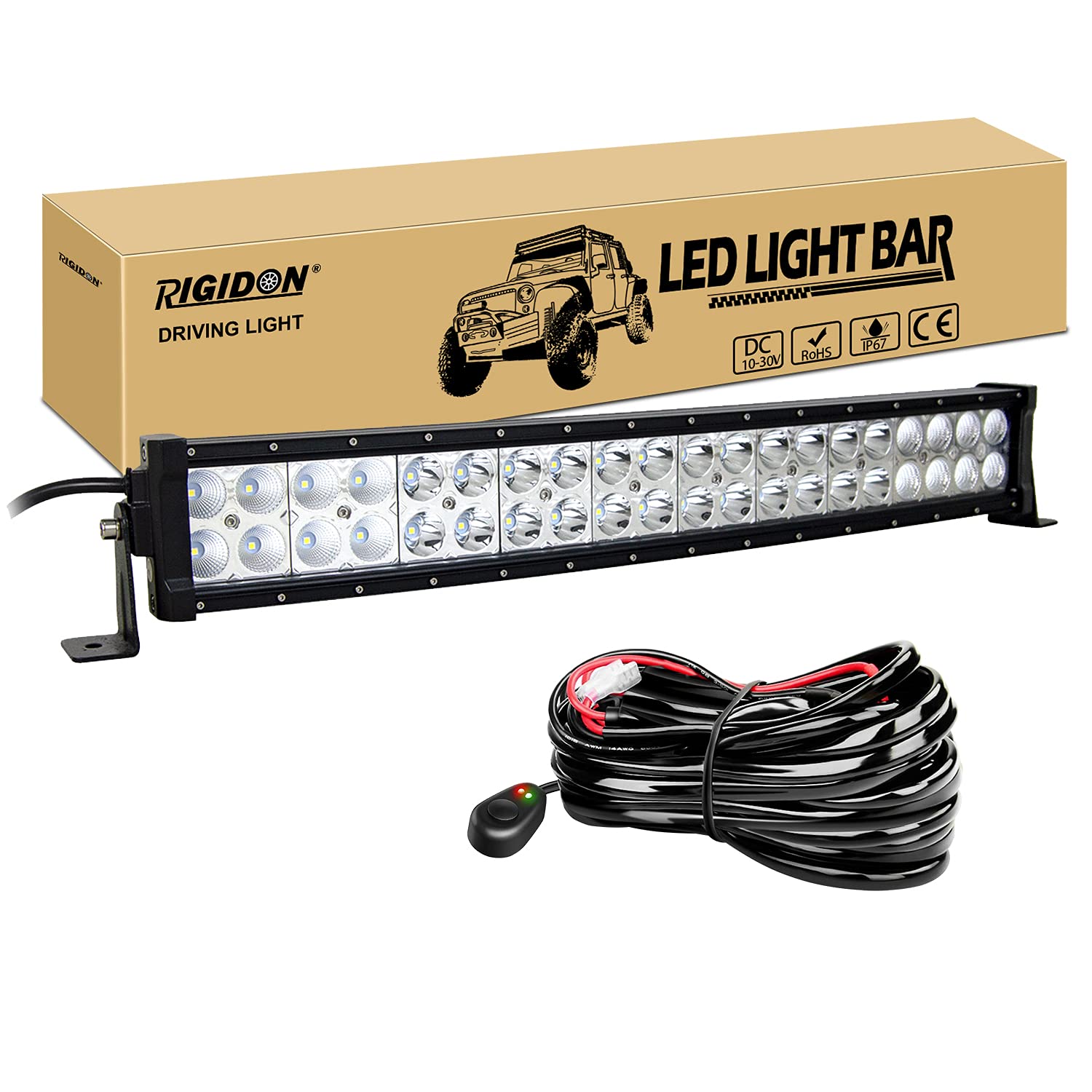 RIGIDON Gebogene 22 Zoll 55cm 120W Led lichtleiste kfz mit 12v kabelbaum kit, Offroad beleuchtung für Auto SUV, LKW 4x4, Fahrzeuge, 6000K led nebelscheinwerfer, spot strahler flutstrahler combo RIGIDON Gebogene 22 Zoll 55cm 120W Led lichtleiste kfz mit 12v kabelbaum kit, Offroad beleuchtung für Auto SUV, LKW 4x4, Fahrzeuge, 6000K led nebelscheinwerfer, spot strahler flutstrahler combo von RIGIDON