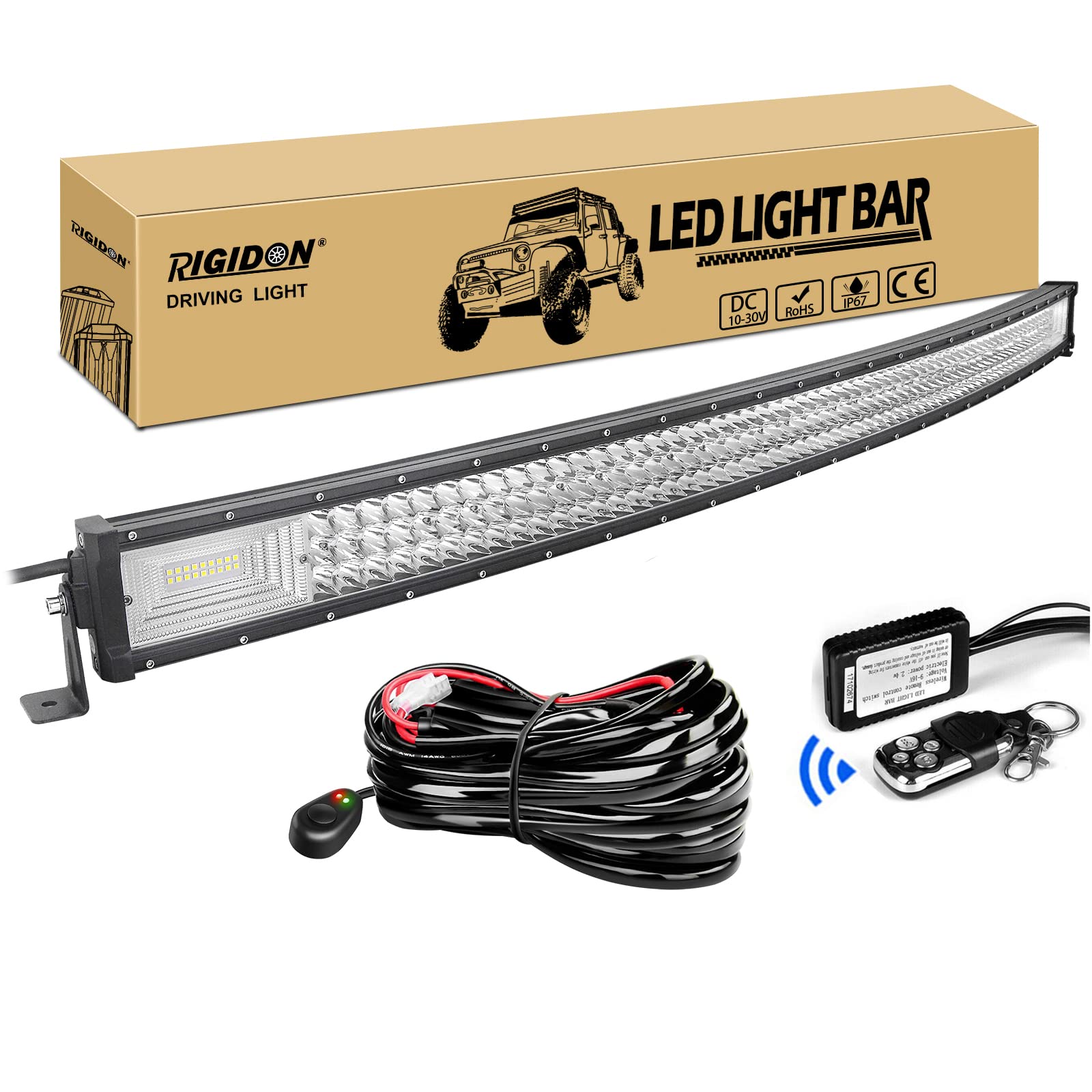 RIGIDON Gebogene Led lichtleiste kfz mit 12v blitz kabelbaum kit, 50 Zoll 127cm 648W offroad beleuchtung Led bar für Auto SUV ATV, UTV, LKW 4x4, Fahrzeuge, 6000K Weiß led arbeitsscheinwerfer RIGIDON Gebogene Led lichtleiste kfz mit 12v blitz kabelbaum kit, 50 Zoll 127cm 648W offroad beleuchtung Led bar für Auto SUV ATV, UTV, LKW 4x4, Fahrzeuge, 6000K Weiß led arbeitsscheinwerfer von RIGIDON
