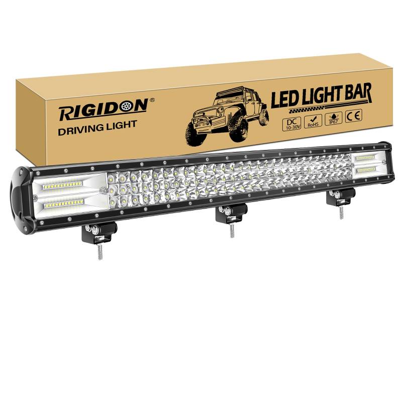 RIGIDON Led lichtleiste kfz aussen, 12V 24V 28 Zoll 71cm 396W Spot Flut-Combo-Strahl offroad beleuchtung für SUV Offroad ATV, UTV, Traktor, LKW, Fahrzeuge, 6000K Weiß nebelscheinwerfer von RIGIDON