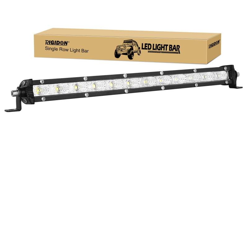 RIGIDON Schmal einzelne reihe Led lichtleiste kfz, 12V 24V 13 Zoll 33cm 60W Flood offroad beleuchtung für SUV ATV, UTV, Traktor, LKW, Fahrzeuge, 6000K Weiß led nebelscheinwerfer, led flutstrahler von RIGIDON