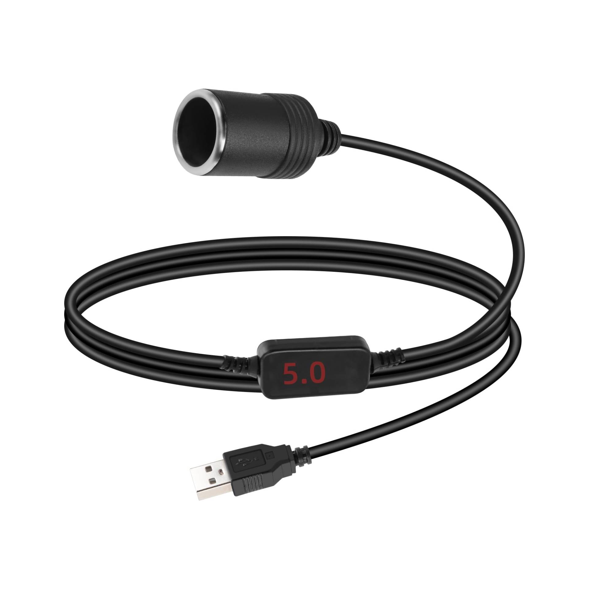 RIIEYOCA USB A Stecker zu Zigarettenanzünder Buchse Konverter Kabel, 5V zu 12V Zigarettenanzünder Buchse zu USB A Adapter mit Digitalanzeige für Dash Cam, Radar-Detektor, Driving Recorder (0,7M/2,3FT) RIIEYOCA USB A Stecker zu Zigarettenanzünder Buchse Konverter Kabel, 5V zu 12V Zigarettenanzünder Buchse zu USB A Adapter mit Digitalanzeige für Dash Cam, Radar-Detektor, Driving Recorder (0,7M/2,3FT) von RIIEYOCA