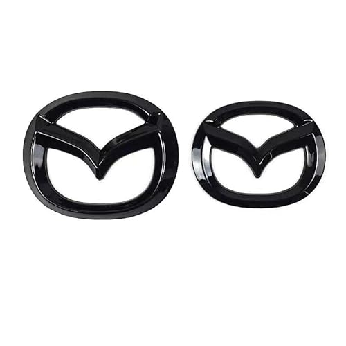 Auto Logo Emblem Badge für Mazda CX-5 2012-2017, Frontklappe Kofferraum Heckklappen Logo Aufkleber Abzeichen-Zubehör Dekoratives ABS Auto Styling,Black von RIKCAT
