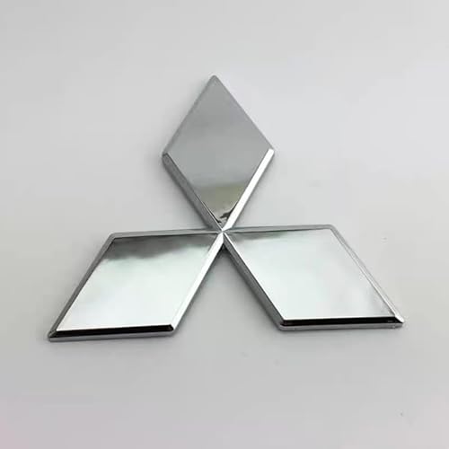 Auto Logo Emblem Badge für Mitsubishi ASX 2010-2016, Frontklappe Kofferraum Heckklappen Logo Aufkleber Abzeichen-Zubehör Dekoratives ABS Auto Styling,Silver von RIKCAT