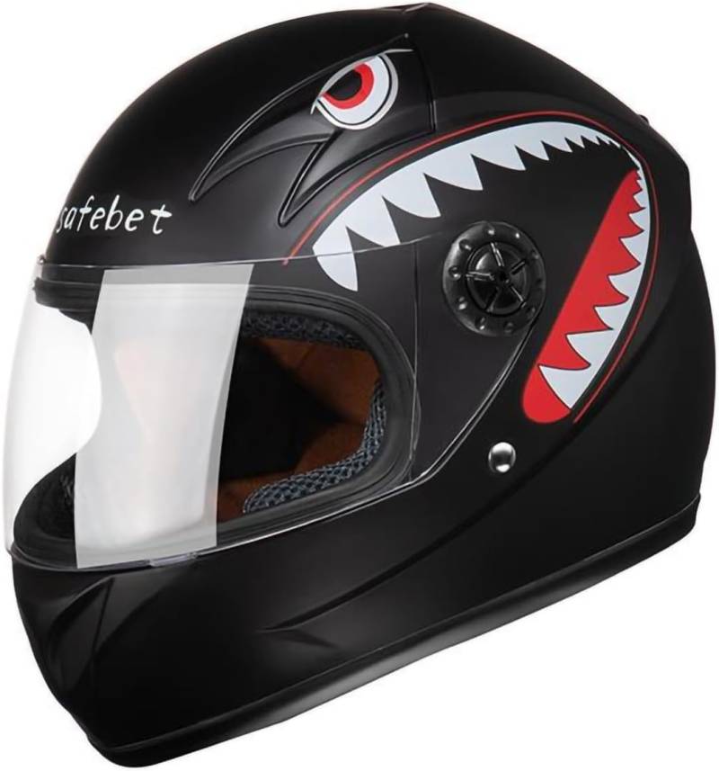 Kinder-Motorradhelm, Integralhelm mit Visier, geeignet für 2- bis 10-Jährige, süßer Cartoon-Helm für Jungen und Mädchen, alle Jahreszeiten A von RIKCAT