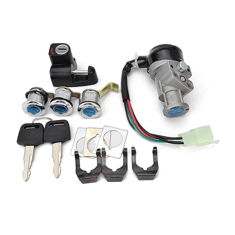 Zündlichtschalter Für CN250 Für Helix 1986-2007 Motorrad Zündschloss Sitzschloss Tankdeckel Schlüsselsatz 35010-KS4-711 von RINKTEEA