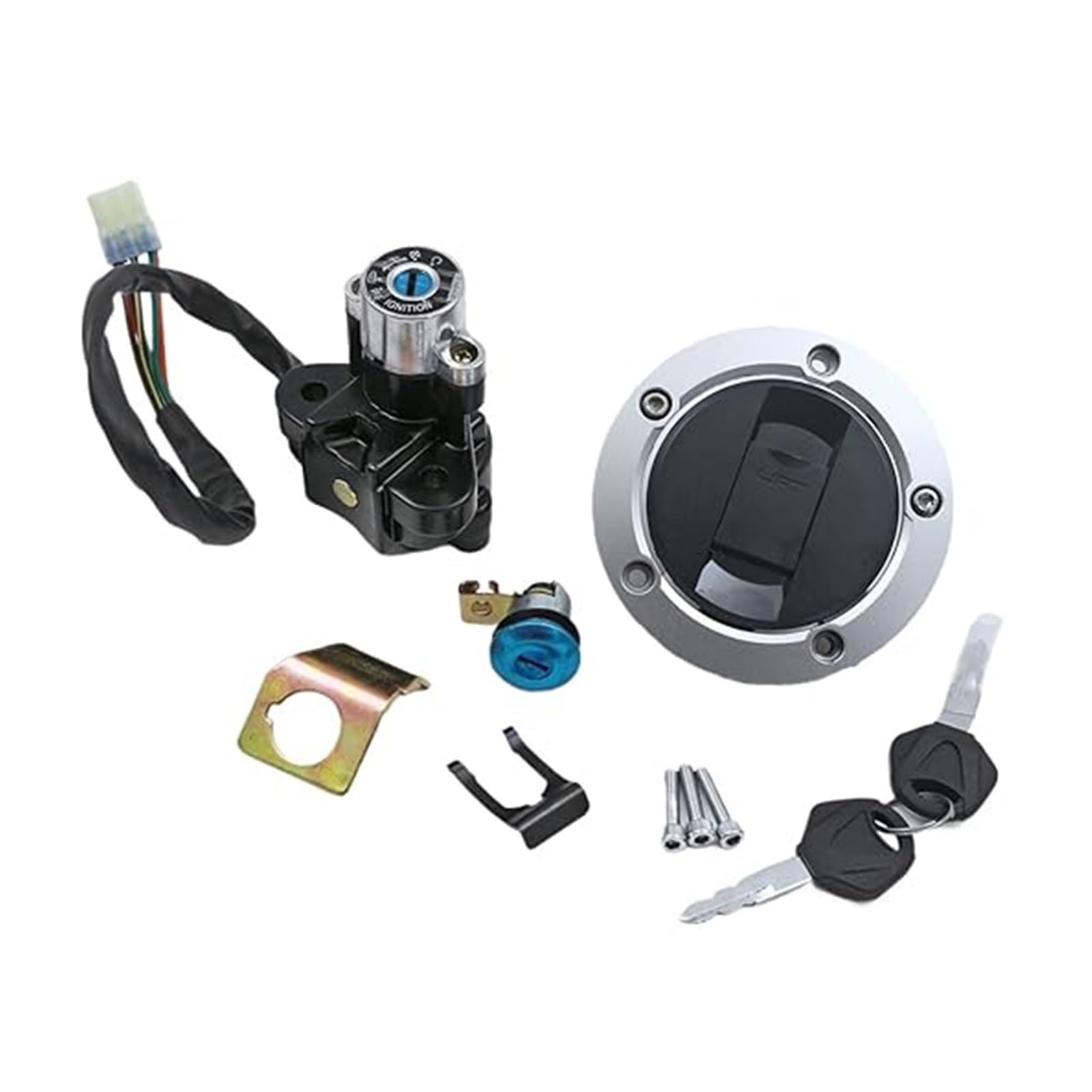 Zündlichtschalter Für GSX650F 2008-2011 Für GSX650 Für GSX1250FA 2010 2011 Motorrad Zündung Kraftstoff Gas Tankdeckel Abdeckung Sitz Lock Set(Complete Set) von RINKTEEA