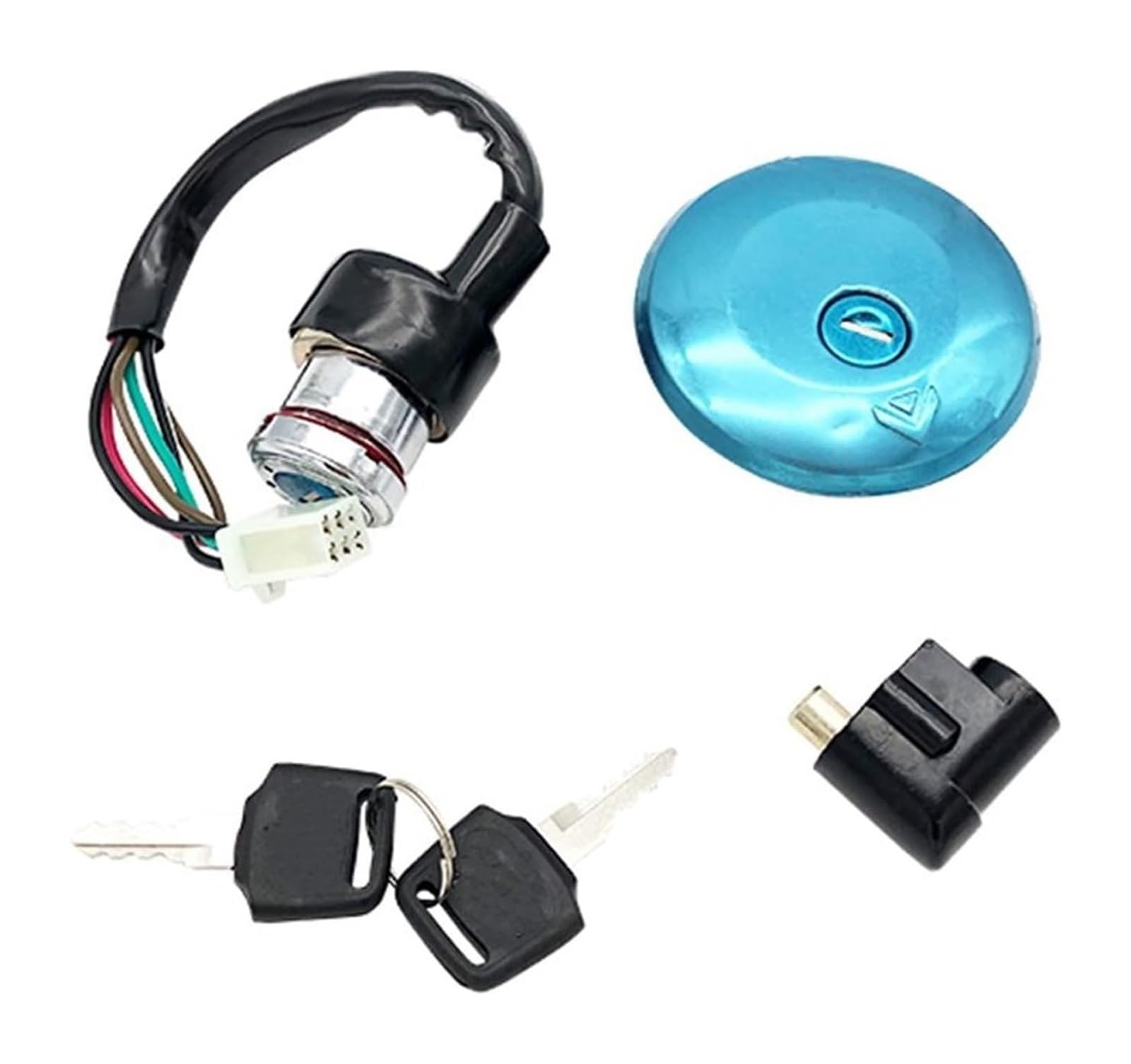 Zündlichtschalter Für Haojue GN125 Für GN125H Für GN125F HJ150 HJ125-8-8E 4-6-Draht-Tankdeckel-Abdeckung Schlösser Motorrad-Zündschlüssel(6 Wires) von RINKTEEA