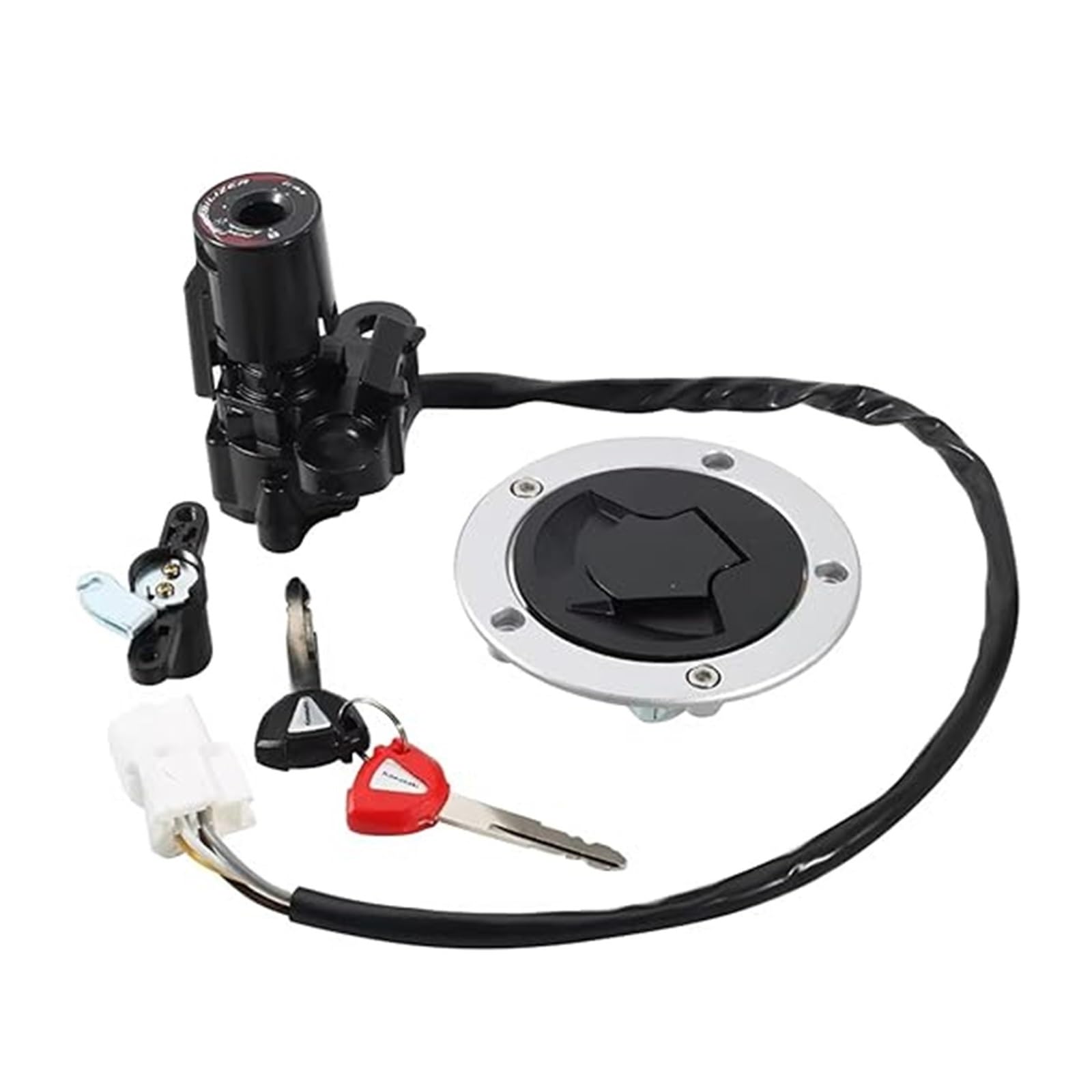 Zündlichtschalter Für Kawa&saki ER650 Für ER-6N EX650 Für ER-6F Für Ninja 650 EX400 Motorrad Tankdeckel Cover Lock Zündschloss Kit Zündlichtschalter Für Kawa&saki ER650 Für ER-6N EX650 Für ER-6F Für Ninja 650 EX400 Motorrad Tankdeckel Cover Lock Zündschloss Kit von RINKTEEA