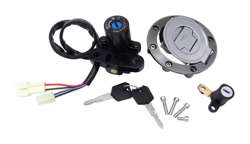 Zündlichtschalter Für MT03 2006-2012 Für YZF R6 R1 XJ6 FJ09 FZ09 FZ07 FJ13 FZ1 FZ6 FZ8 Motorrad-Zündschlossschloss Tankdeckel Mit 2 Schlüsselsätzen von RINKTEEA