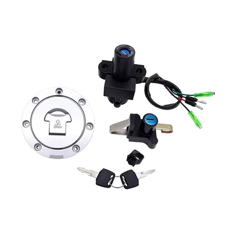 Zündlichtschalter Für NSR125 Für RX 1993-2004 Motorrad 4 Drähte Zündschloss Benzin Öl Gas Tankdeckel Sitzbezug Schloss Schlüsselsatz von RINKTEEA