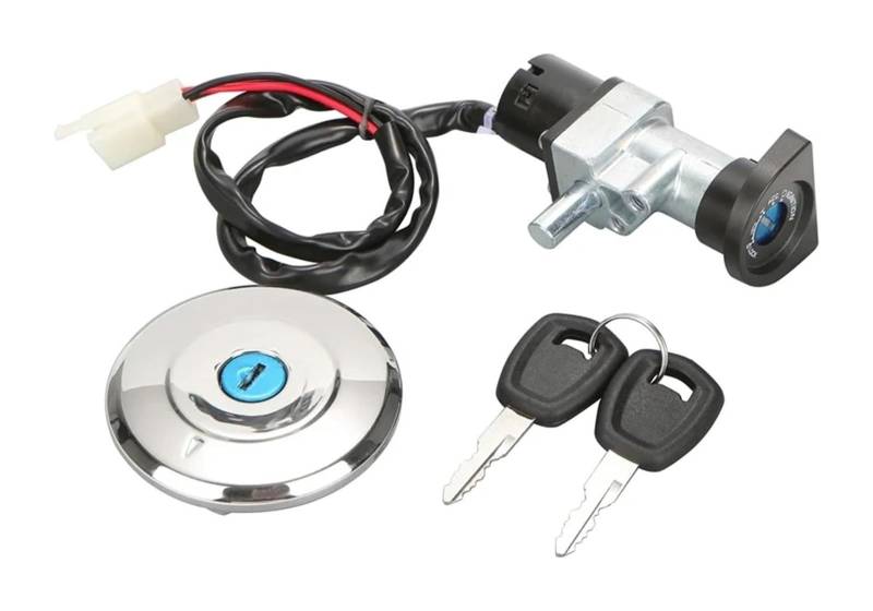 Zündlichtschalter Für Street 500/750 1 Set 3-Draht-Motorrad-Zündschlossschloss Kraftstoff-Tankdeckel-Abdeckungsschloss Mit 2 Schlüsseln von RINKTEEA
