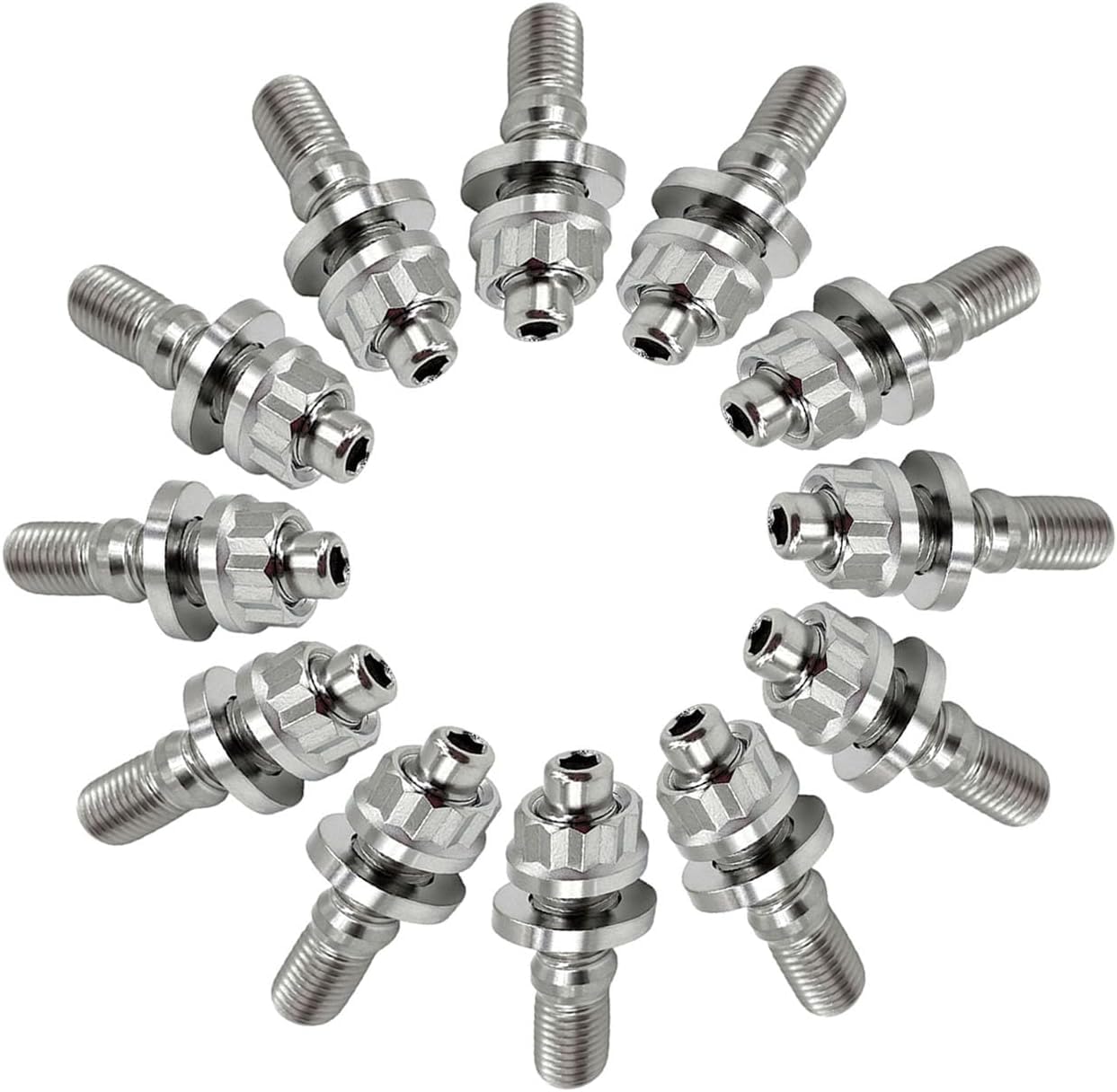 RISON-Titanium 12 Set Titan Stehbolzen für Auspuffkrümmer M8 M10, Auspuffkrümmerbolzen Mutter Kit, Auspuffkrümmer-Flanschmuttern Stiftschrauben Abgaskrümmer für Auspuffanlagen PKW Motoren Geeignet RISON-Titanium 12 Set Titan Stehbolzen für Auspuffkrümmer M8 M10, Auspuffkrümmerbolzen Mutter Kit, Auspuffkrümmer-Flanschmuttern Stiftschrauben Abgaskrümmer für Auspuffanlagen PKW Motoren Geeignet von RISON-Titanium
