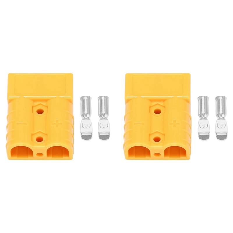 RIYAN 2X für Anderson Style Stecken Verbinder 50A 600V 6-12AWG Elektrowerkzeug für 6AWG Plattierte Massive Anschluss Stecker Gelb von RIYAN