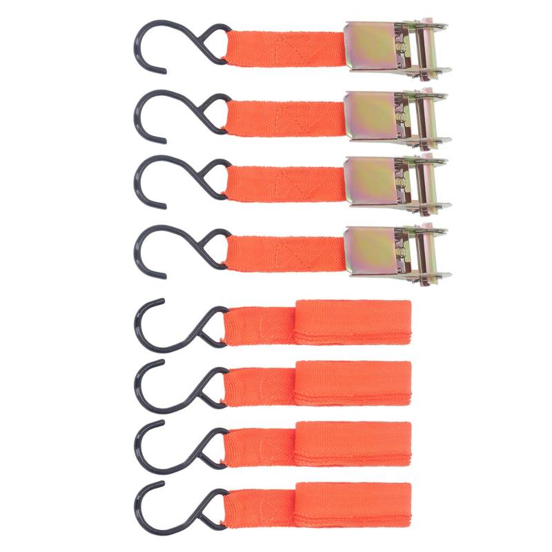Motorrad -Ratschenbindungstraps Strong S Type Haken Hohe Spannung für Automobil Orange 15ft 4pcs Cargo -Ladungsanhänger von RIZGHWOY
