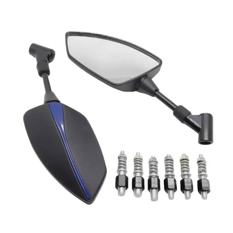 RJPSQBLUD Motorrad Spiegel Universell Verstellbar Lenkerhalterung Rückspiegel für Ya&maha TRACER 900GT 700GT 700 900 GT MT09 MT07 MT 07 09 10mm von RJPSQBLUD