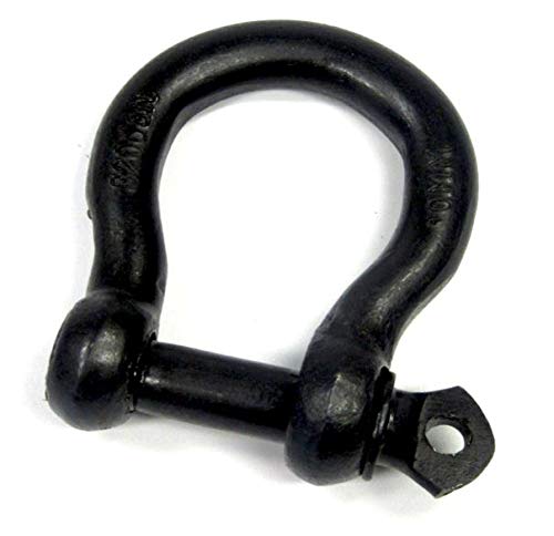 RJT 10x Schäkel geschweifte Form schwarz verzinkt 8mm Rundschäkel (909452) - Cargo Strap - Cargogurt - Stahl - Schwarz von RJT