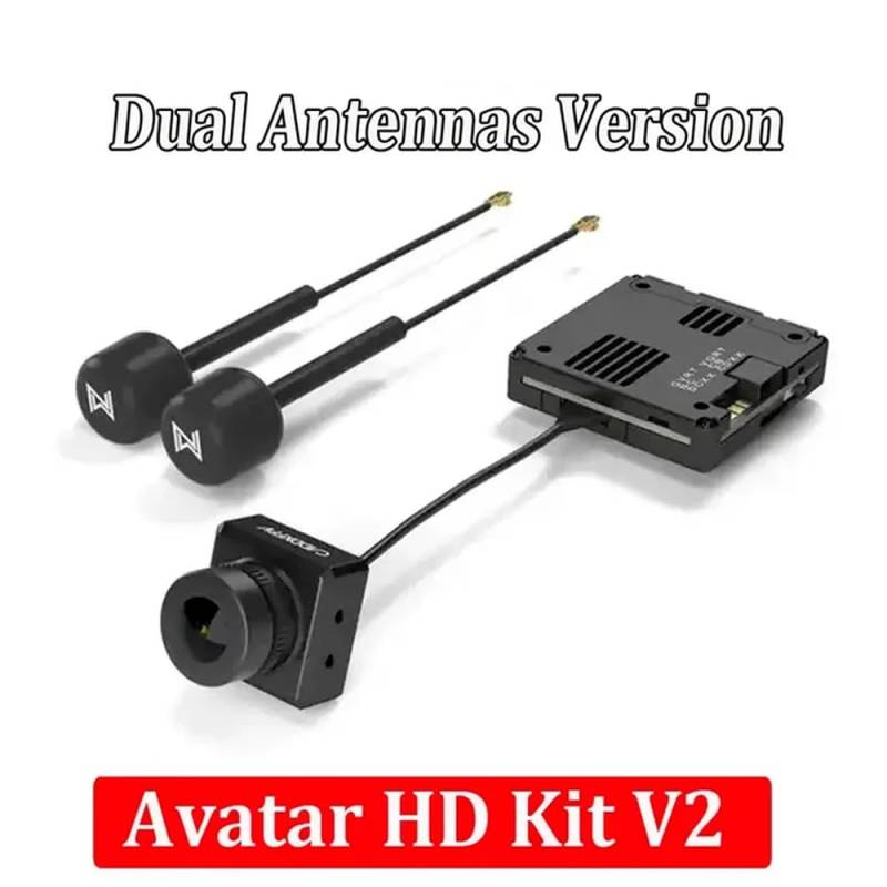Avatar HD Kit V2 oder Avatar HD Pro Kit Dual-Antennen-Version mit Gyroflow und 32G Kompatibel mit FPV-Freestyle-Drohnen-DIY-Teile, kompatibles Zubehör(HD Kit Dual V2) von RJXDUPHT