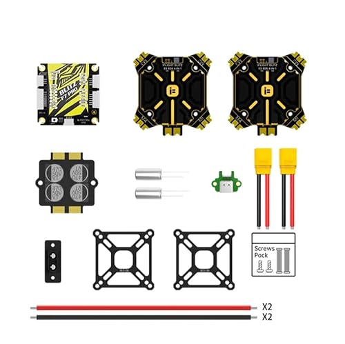 BLITZ F7 Pro Flight Controller und E80 4IN1 80A Pro ESC kompatibel mit 35 x 35 mm Montagemuster Kompatibel mit FPV X8 Cinematic Multirotor(F7 Double ESC) von RJXDUPHT